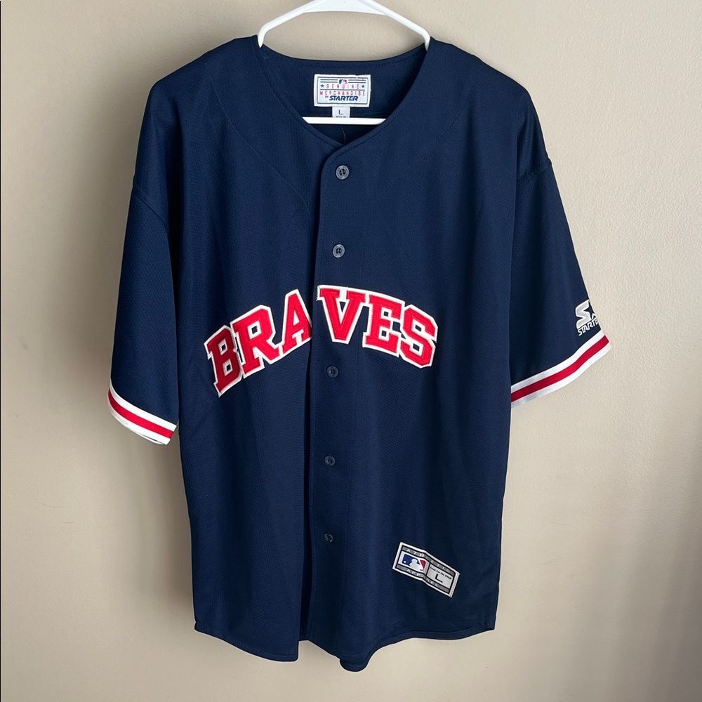 Atlanta Braves vintage Starter baseball jersey size Large NWT Genuine MLB